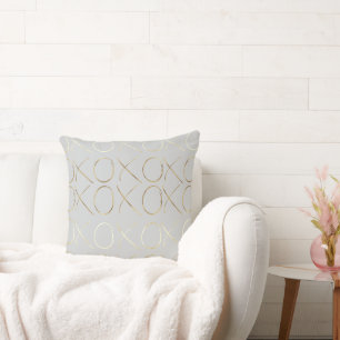 Grijs Goud Glam XOXO Kussen