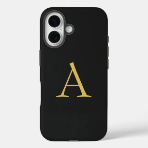 Grijs Goud Kleur Monogram Professioneel iPhone 16 Hoesje