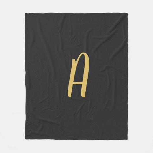 Grijs Goud Kleur Monogram Professioneel Fleece Deken (Voorkant)