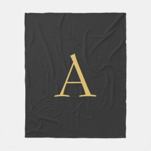 Grijs Goud Kleur Monogram Professioneel Fleece Deken