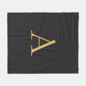 Grijs Goud Kleur Monogram Professioneel Fleece Deken (Voorkant (Horizontaal))