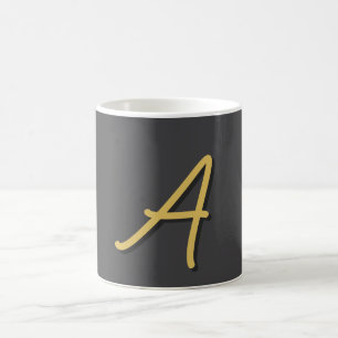 Grijs Goud Kleur Monogram Professioneel Koffiemok