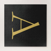 Grijs Goud Kleur Monogram Professioneel Legpuzzel (Horizontaal)