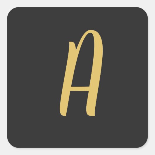 Grijs Goud Kleur Monogram Professioneel Vierkante Sticker (Voorkant)