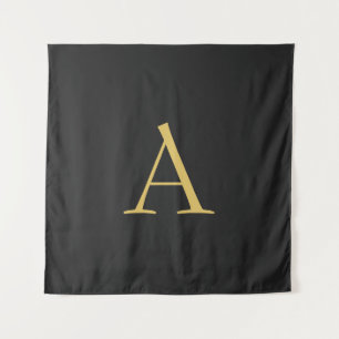 Grijs Goud Kleur Monogram Professioneel Wandkleed