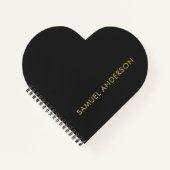 Grijs Goud Kleur Professionele Naam Toevoegen Notitieboek (Voorkant)