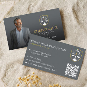 Grijs Goud Luxe Advocaat Foto Rechtszaak Firma Mon Visitekaartje