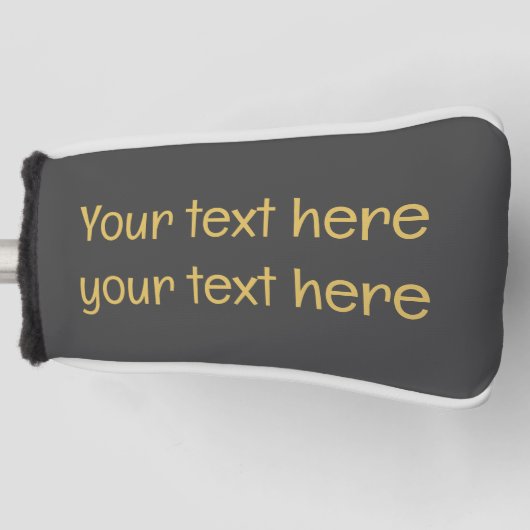 Grijs Goud Professionele Trendy Minimalistische Ei Golfheadcover (Voorkant)