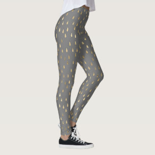 Grijs Goud Regendruppel Moderne Trendy Yoga Leggings