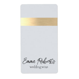 Grijs Gouden Folie Rustieke Faux Etiket