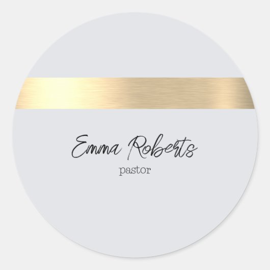 Grijs Gouden Folie Rustieke Faux Jezus Christus Pa Ronde Sticker (Voorkant)