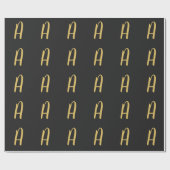 Grijs Gouden Kleur Monogram Professioneel Cadeaupapier (Vlak)