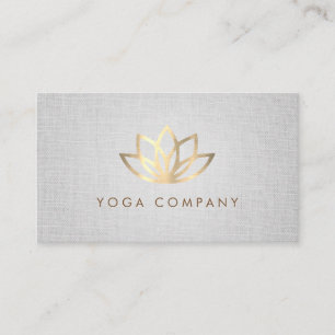 Grijs Gouden lotus yoga instructeur visitekaartje