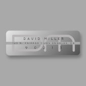 Grijs Gradiënt Modern Terugkeeradres Etiket