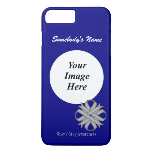 Grijs/Grijze Clover Ribbon Tmpl van Kenneth Yoncic iPhone 8 Plus / 7 Plus Hoesje