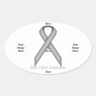 Grijs / Grijze standaard lint door Kenneth Yoncich Ovale Sticker