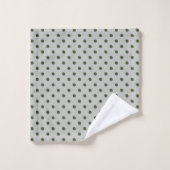 Grijs groen met polka stippen bad handdoek (Wasdoekje)