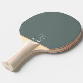 Grijs Groen Monogrammed Ping Pong Paddle Tafeltennisbatje (Voorkant Gekanteld)