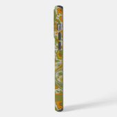 Grijs Groen Sinaasappel Geel Paisley iPhone Hoesje (Linkerkant)