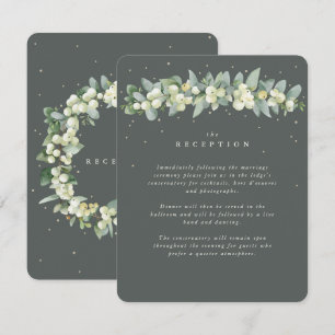 Grijs Groen Snowberry+Eucalyptus Garland Receptie Informatiekaartje