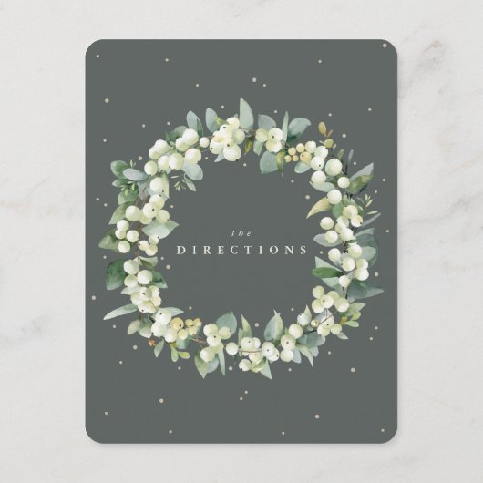 Grijs groen Snowberry+Eucalyptus Rand Routebeschri Informatiekaartje (Achterkant)