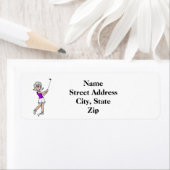 Grijs Haar Vrouw Golfer Retouradres Label (Insitu)