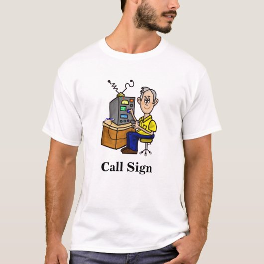 Grijs Haired Ham Operator T-Shirt Pas het aan! (Voorkant)
