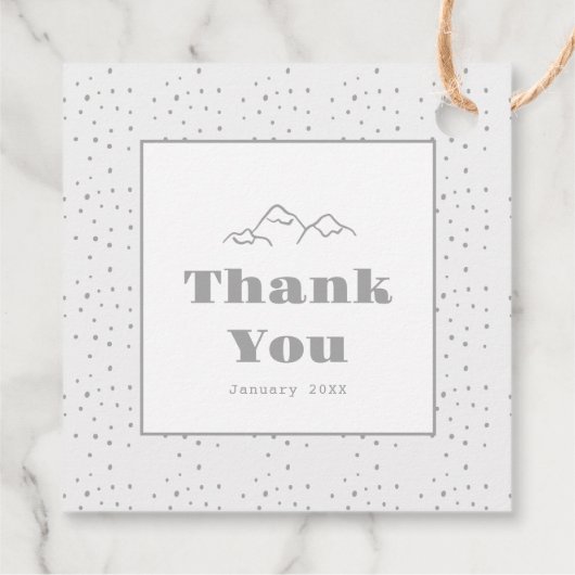 Grijs handgetekend après bébé Baby shower Bedankjes Labels (Achterkant)