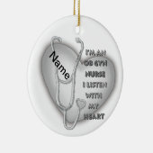 Grijs Hart van Gyn Nurse Keramisch Ornament (Rechts)