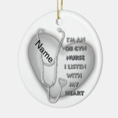 Grijs Hart van Gyn Nurse Keramisch Ornament (Links)