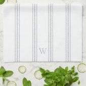 Grijs | Helling Stripe Monogram Theedoek (Gevouwen)