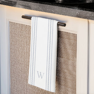 Grijs Helling Stripe Monogram Theedoek