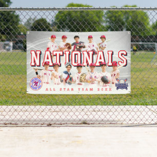 Grijs Honkbal Team Banner - Gepersonaliseerd