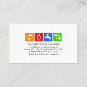 Grijs Hout Laag Handyman Gereedschap Visitekaartje (Achterkant)