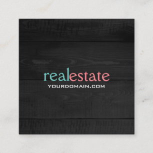 Grijs hout Modern minimalistisch laagje legant Vierkante Visitekaartje