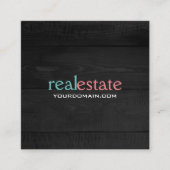 Grijs Hout Moderne Minimalistische Plain Elegant Vierkante Visitekaartje (Voorkant)