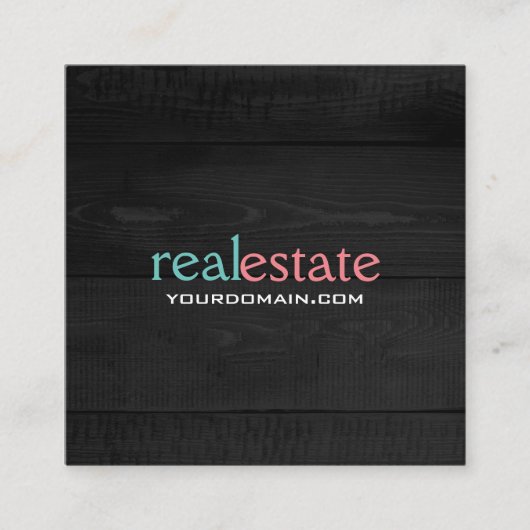 Grijs Hout Moderne Minimalistische Plain Elegant Vierkante Visitekaartje (Voorkant)