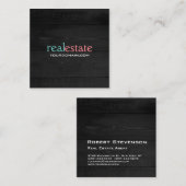 Grijs Hout Moderne Minimalistische Plain Elegant Vierkante Visitekaartje (Voorkant / Achterkant)