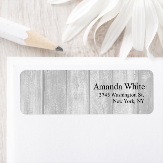 Grijs Hout Plain Elegant Minimalistisch Modern Etiket (Insitu)