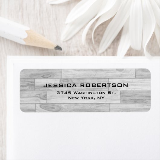 Grijs Hout Plain Elegant Modern Trendy Etiket (Insitu)