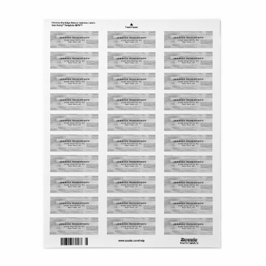 Grijs Hout Plain Elegant Modern Trendy Etiket (Full Sheet)