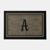 Grijs Hout Rustiek Custom Monogram Ontwerp Deurmat (Voorkant)