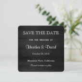 Grijs Houten Ontwerp sparen de Datum Bruiloft Save The Date (Staand voorkant)