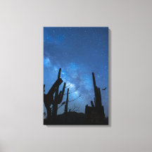 Grijs Huis & Sterrenblauwe Nacht Ingepakt Canvas