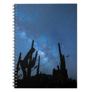 Grijs Huis & Sterrenblauwe Nacht Notitieboek