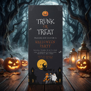 Grijs Huis Trunk or Treat Halloween Kaart