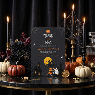 Grijs Huis Trunk or Treat Halloween Kaart