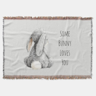 Grijs Iemand Bunny Houdt Van Jou Deken
