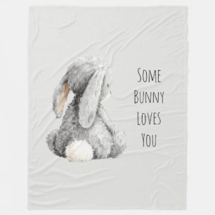 Grijs Iemand Bunny Houdt Van Jou Fleece Deken
