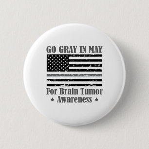 Grijs in mei hersentumor bewustzijn kanker hoop gr ronde button 5,7 cm
